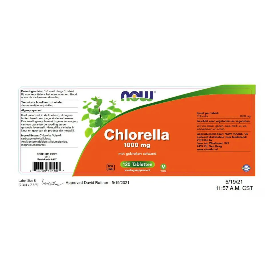 NOW Chlorella 1000 mg 120 tabletten