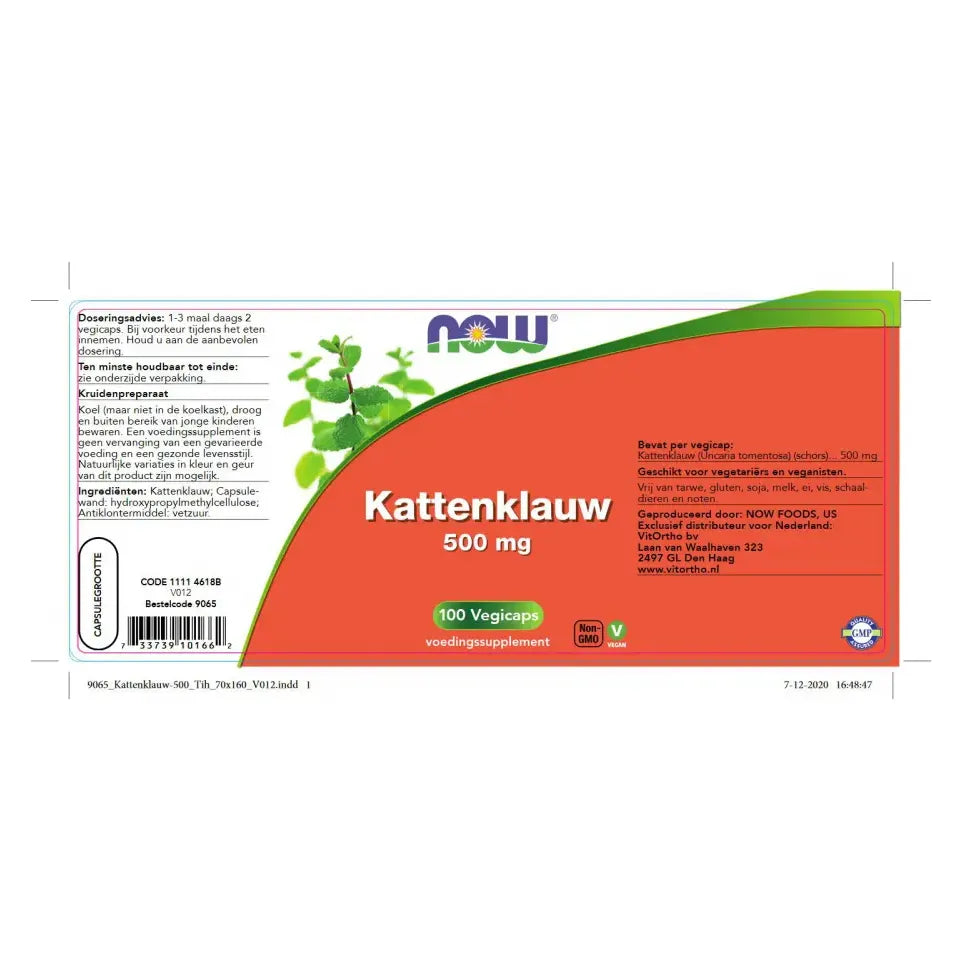 NOW Kattenklauw 500 mg 100 vcaps