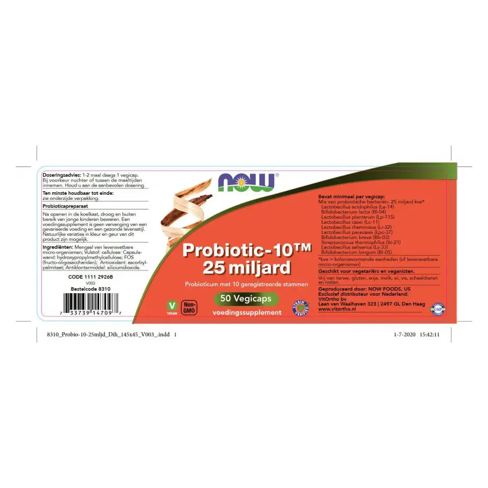 NOW Biotica 25 miljard vh probiotica 50 vcaps
