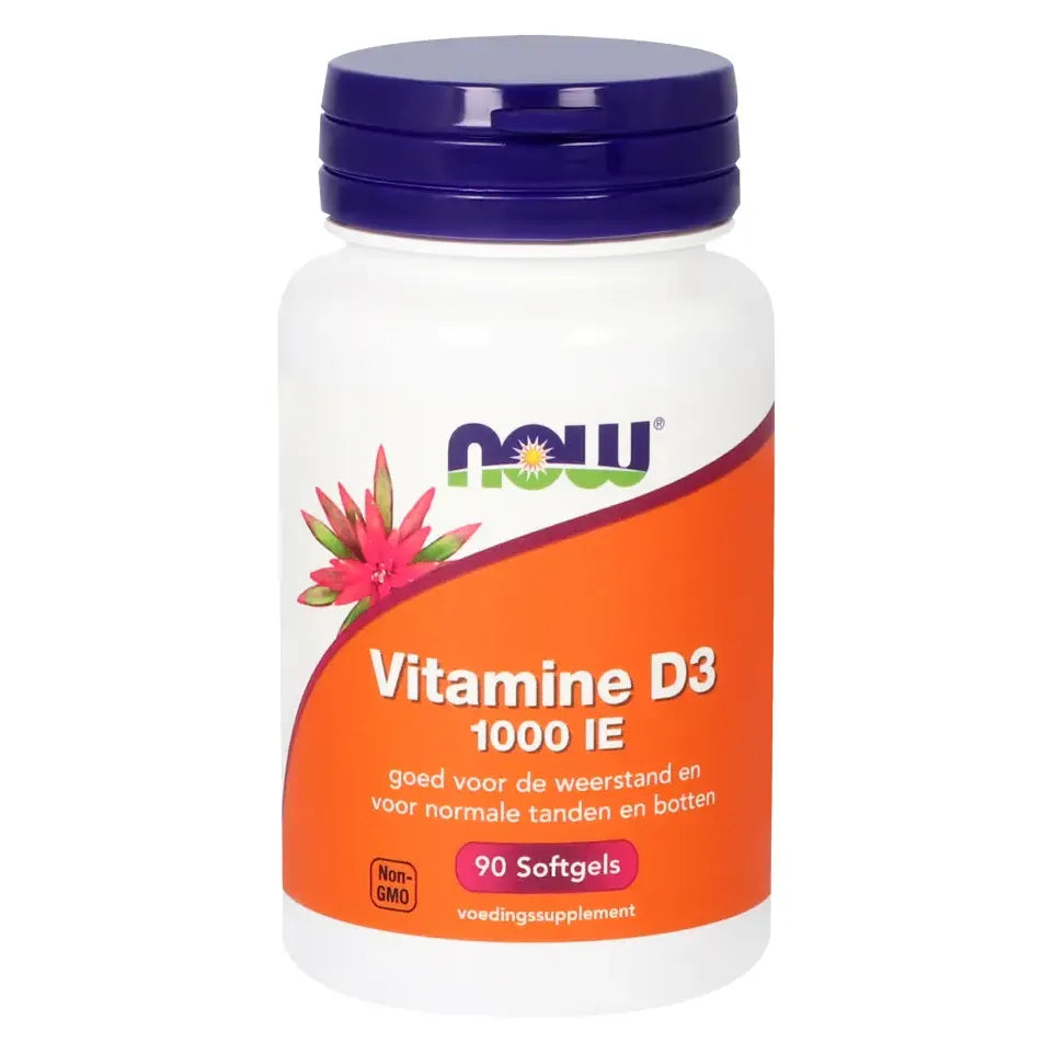NOW Vitamine D3 25 mcg 90 softgels (afbeelding 1)