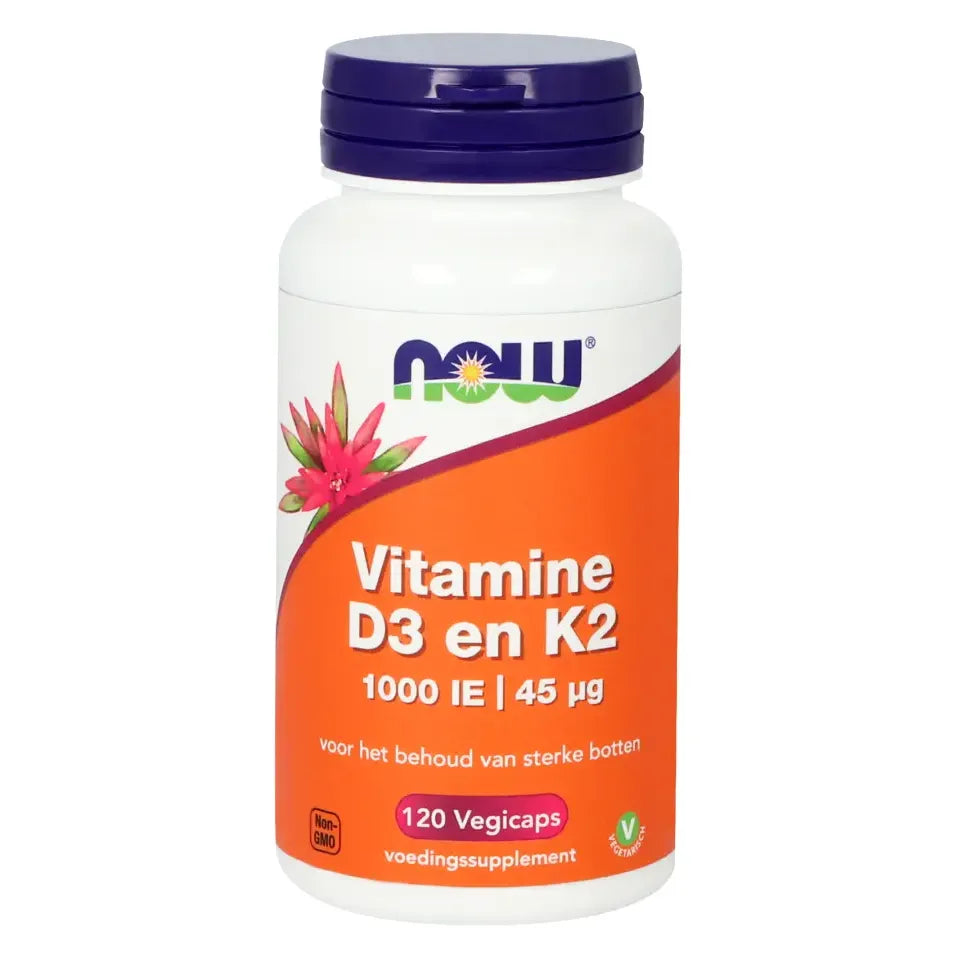 NOW Vitamine D3 25 mcg & Vitamine K2 120 vcaps