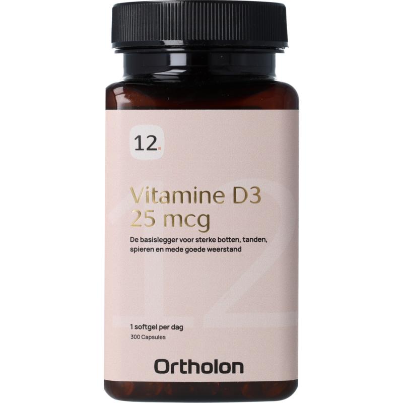 Ortholon Vitamine d3 - 25mcg 300 capsules