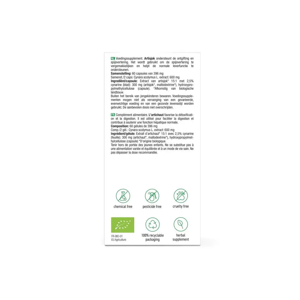 Purasana Artisjok extract bio 60 vcaps