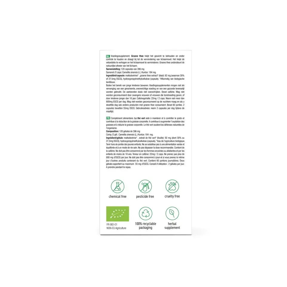 Purasana Bio groene thee 120 vcaps
