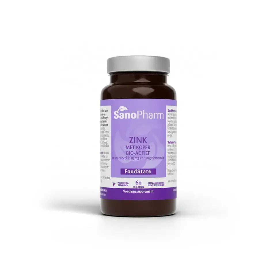 Sanopharm Zink 15 mg & koper 1 mg 60 tabletten
