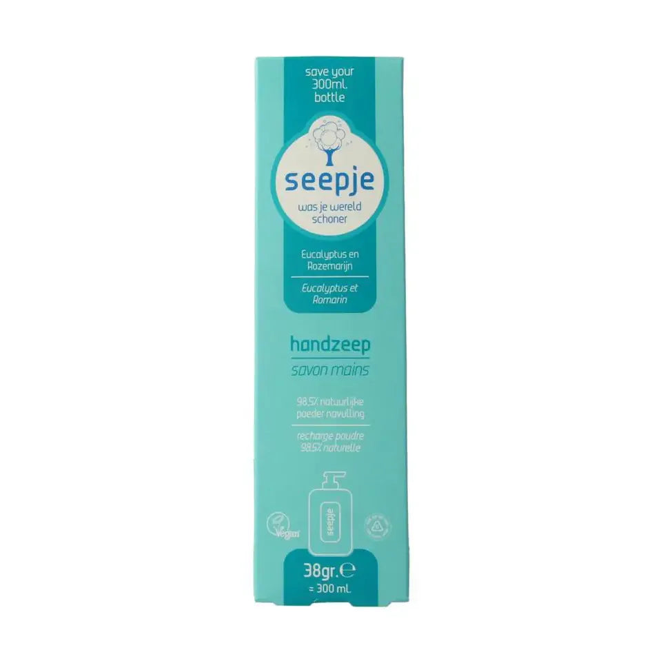 Seepje Handzeep eucalyptus & rozemarijn navulverpakking 34 gram