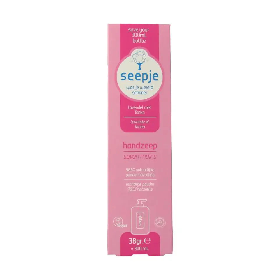 Seepje Handzeep lavendel & tonka navulverpakking 34 gram
