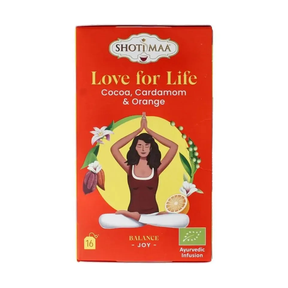 Shoti Maa Love for life cocoa, cardamom & orange 16 zakjes