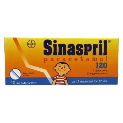 Sinaspril Paracetamol 120 mg 10 kauwtabletten