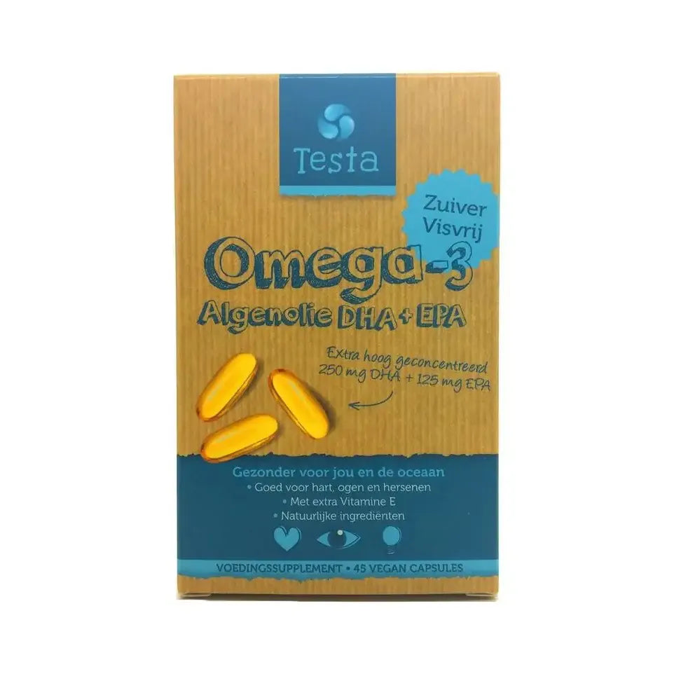Testa Omega 3 algenolie 250 mg DHA + 125 mg EPA 45 vcaps