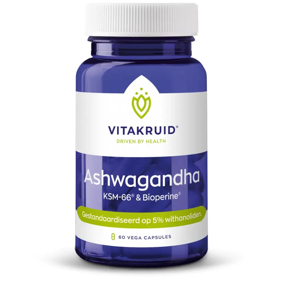 Vitakruid Ashwagandha KSM-66 & bioperine 60 vcaps (afbeelding 1)