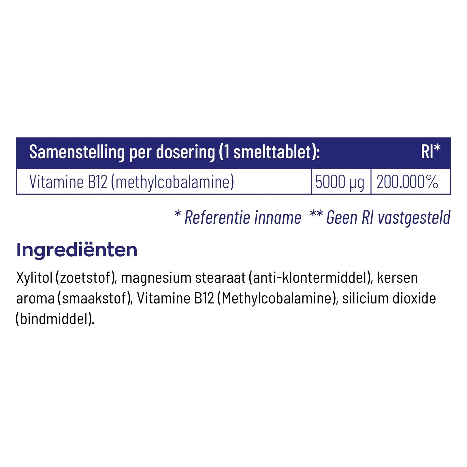 Vitakruid B12 5000 mcg methylcobalamine 60 tabletten