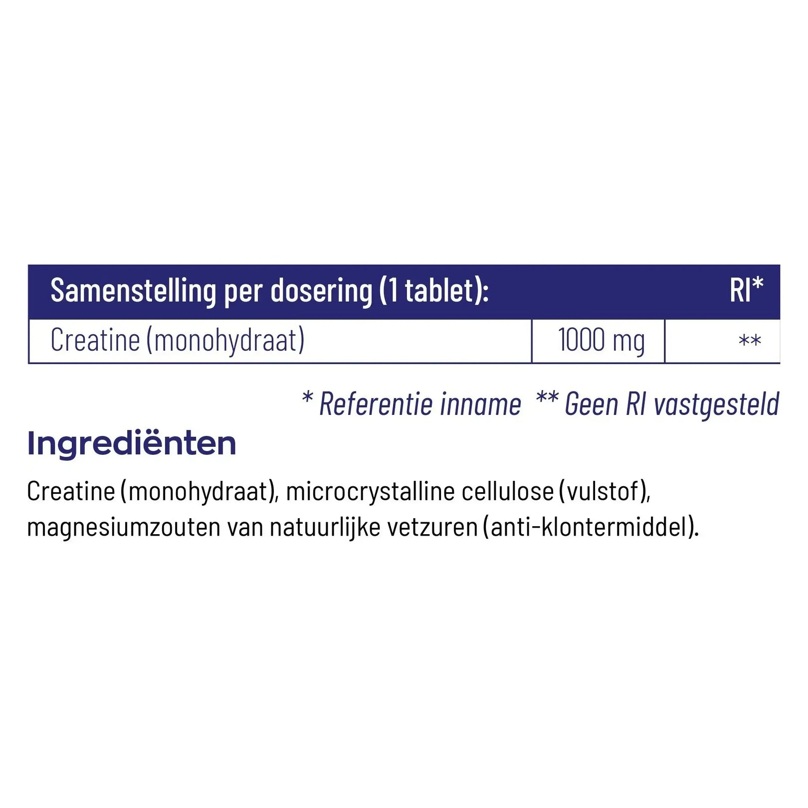 Vitakruid Creatine monohydraat 1000 mg 180 tabletten (afbeelding 4)