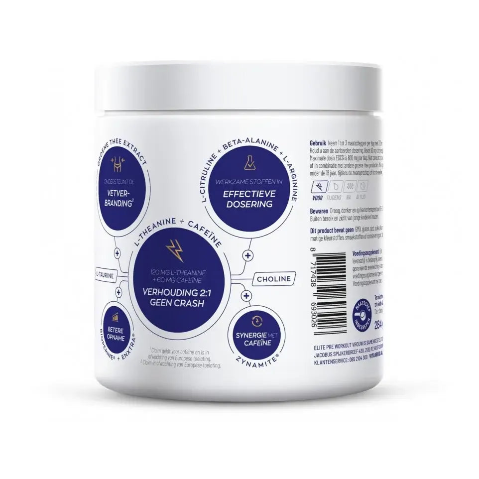 Vitakruid Elite Pre Workout Vrouw 284 gram