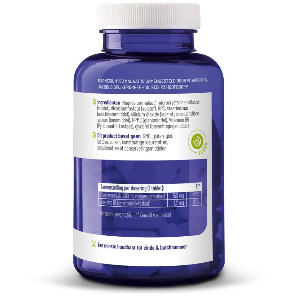 Vitakruid Magnesium 150 malaat 90 tabletten (afbeelding 3)