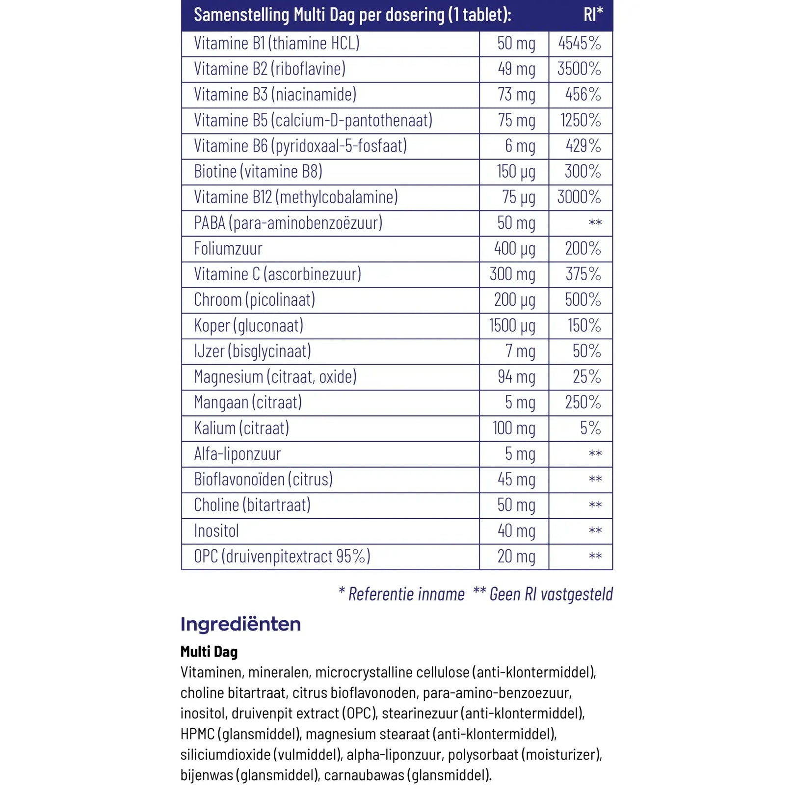 Vitakruid Multi dag 30 tabletten (afbeelding 4)