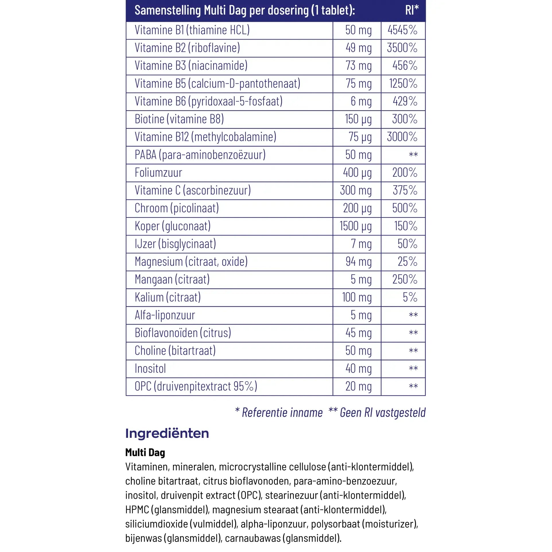Vitakruid Multi dag 30 tabletten (afbeelding 4)