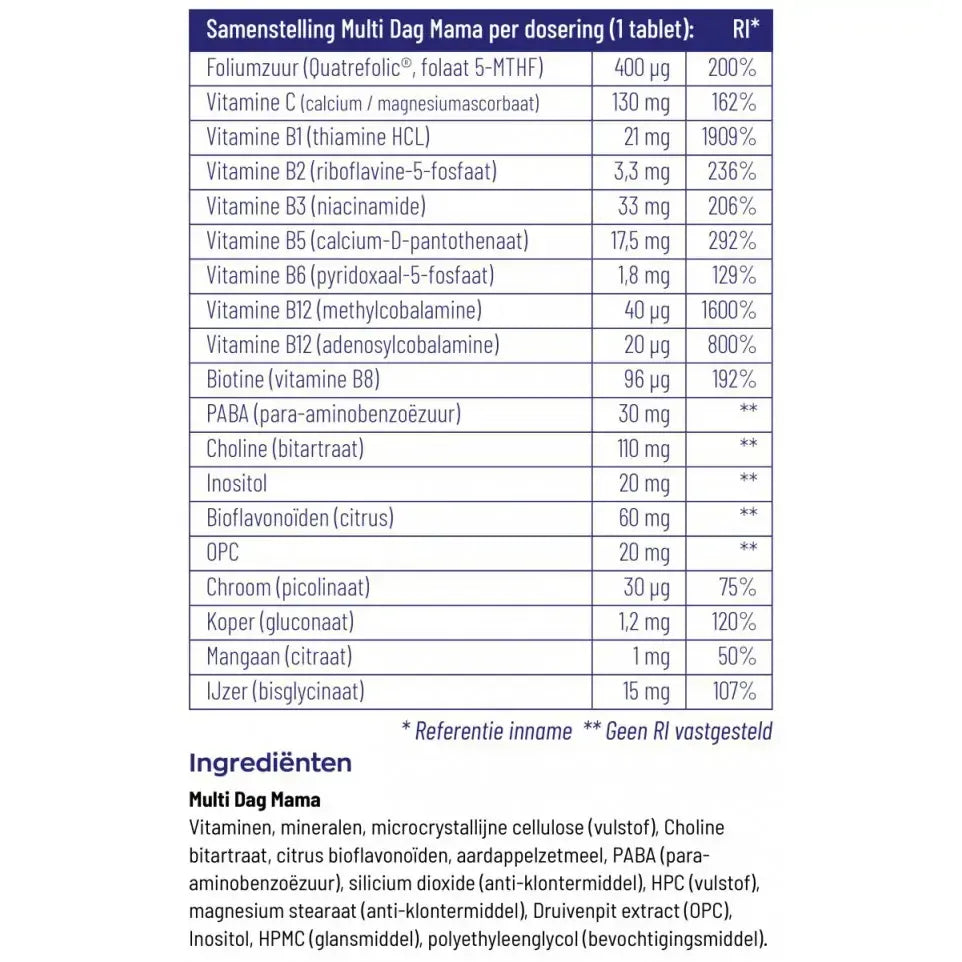Vitakruid Multi dag mama 30 tabletten (afbeelding 4)