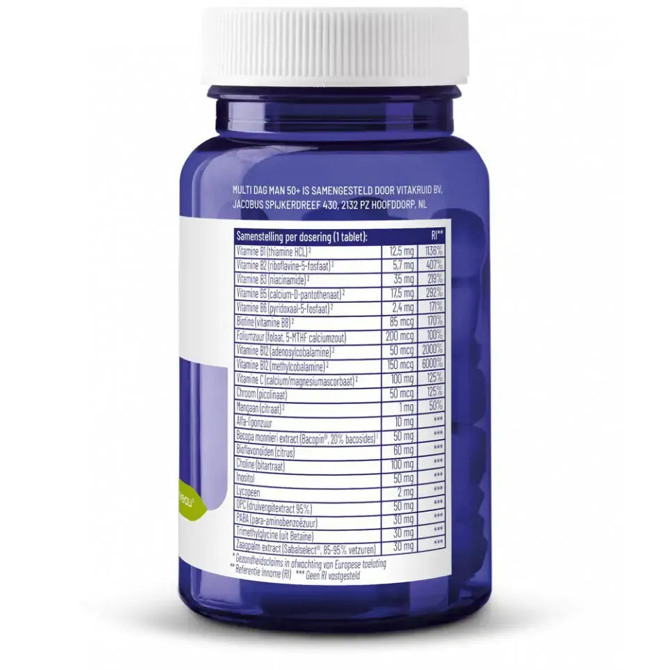 Vitakruid Multi dag & nacht man 50+ 30 tabletten (afbeelding 3)