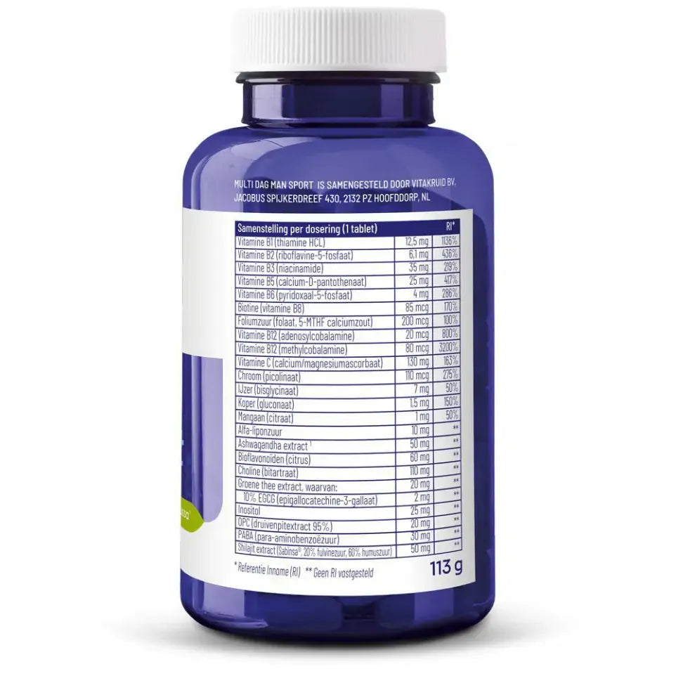 Vitakruid Multi dag & nacht man sport 2 x 30 60 tabletten (afbeelding 4)