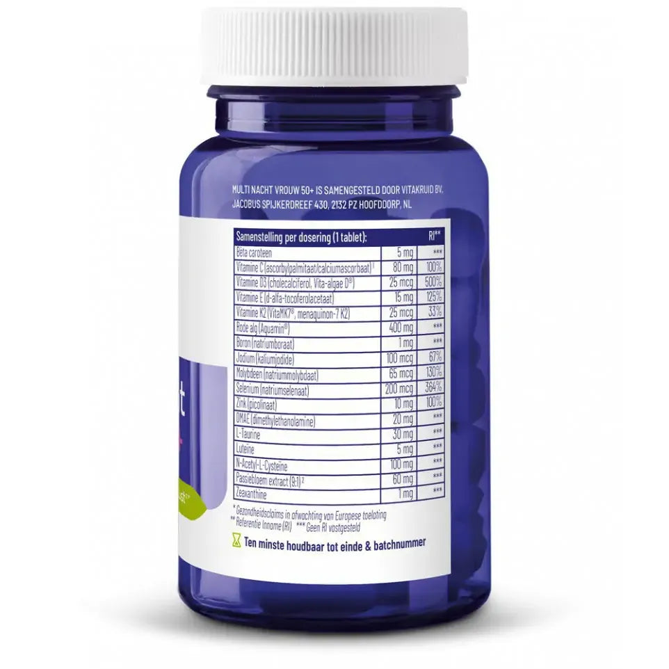 Vitakruid Multi dag & nacht vrouw 50+ 2 x 30 60 tabletten (afbeelding 8)