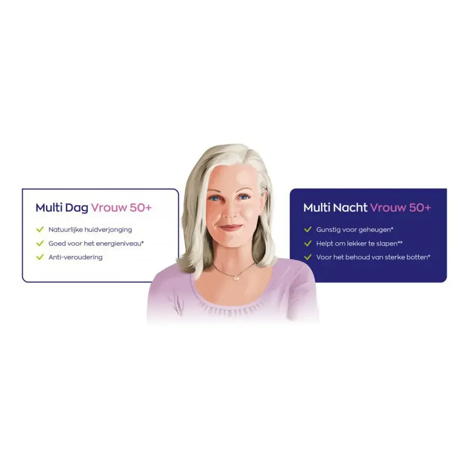 Vitakruid Multi dag & nacht vrouw 50+ 2 x 30 60 tabletten (afbeelding 10)