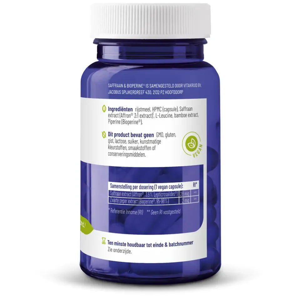 Vitakruid Saffraan & Bioperine 60 vcaps