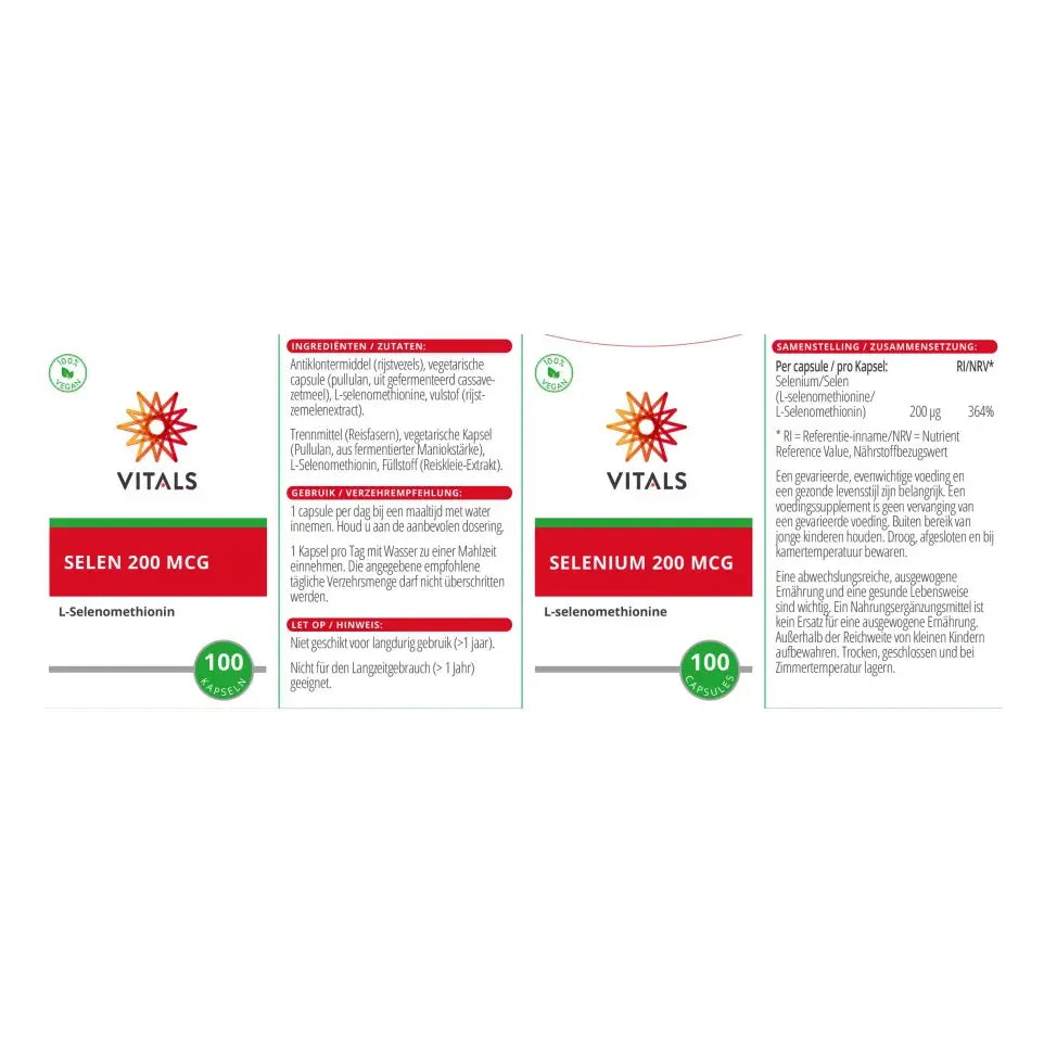 Vitals Selenium 200 mcg 100 capsules