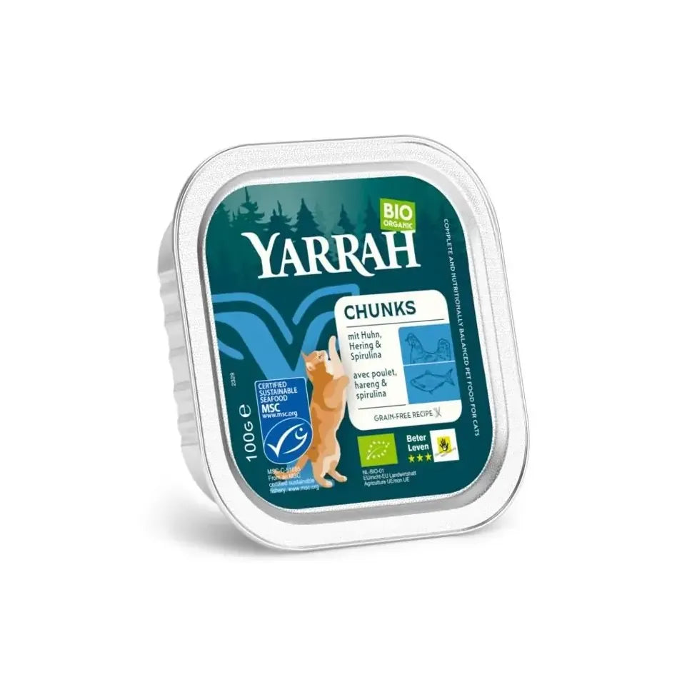 Yarrah Biologisch kattenvoer chunks met vis 100 gram