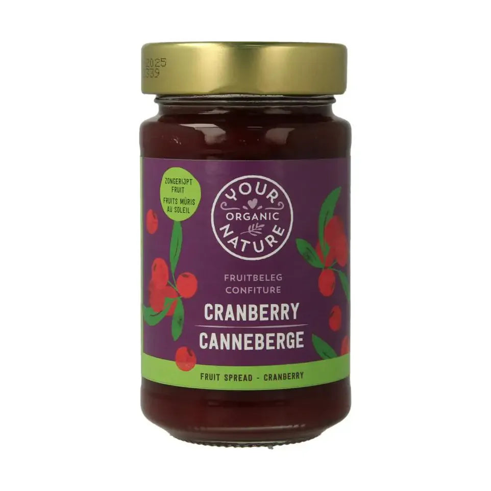 Your Organic Nature Fruit beleg cranberry biologisch 250 gram