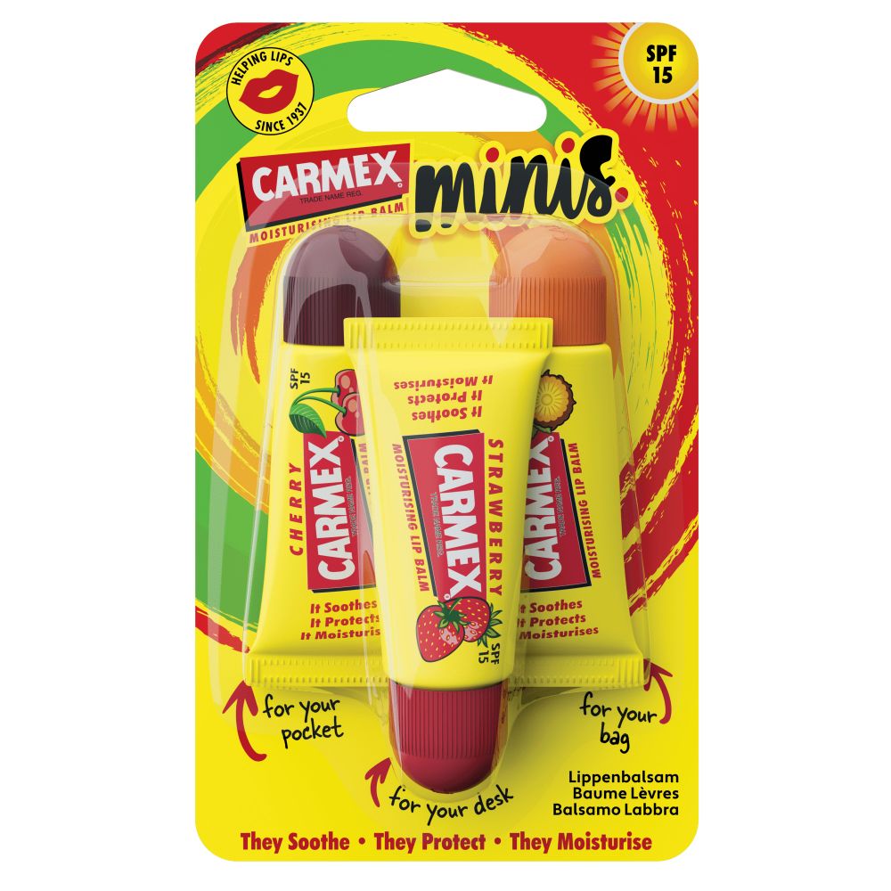 Carmex Lip Balm Mini's Asssorti Spf15 3-Pack 3 st