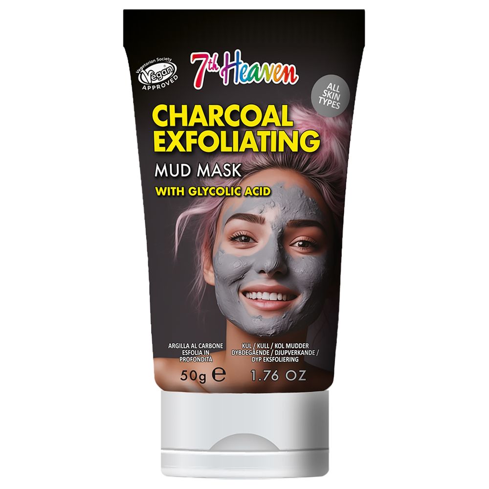 7th Heaven Charcoal Exfolierende Kleimasker met Glycolzuur 50 gr