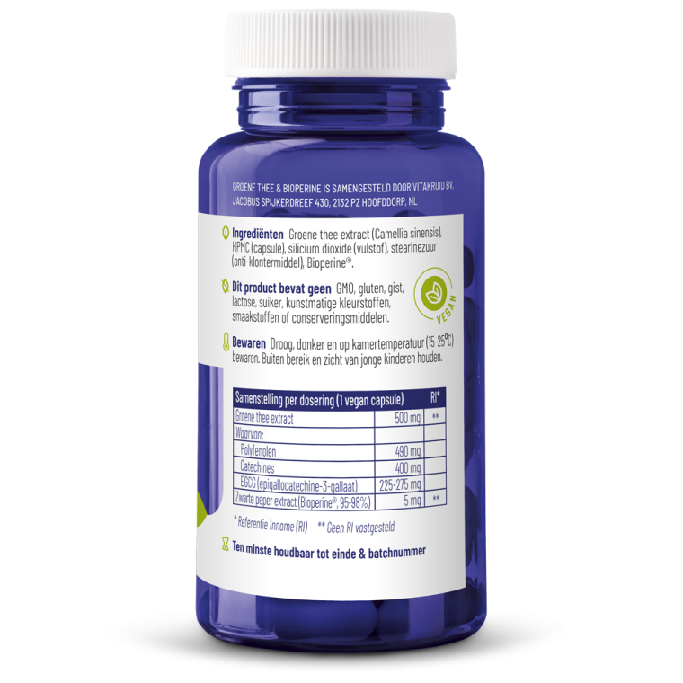 Vitakruid Groene Thee en Bioperine 60 vcaps