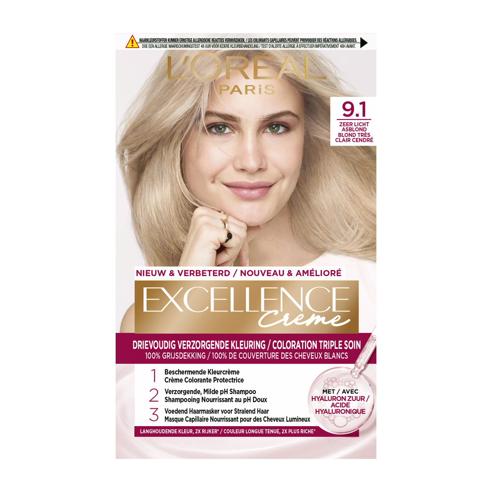 L'Oréal Paris Excellence Color 9.1 Zeer Licht Asblond - Loreal
