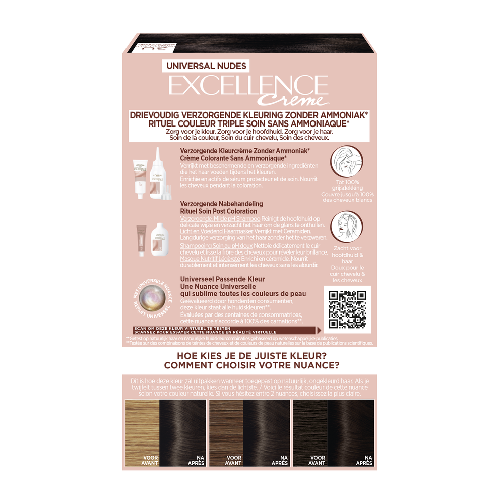 L'Oréal Paris Excellence Color 2U Universeel Zeer Donkerbruin - Loreal