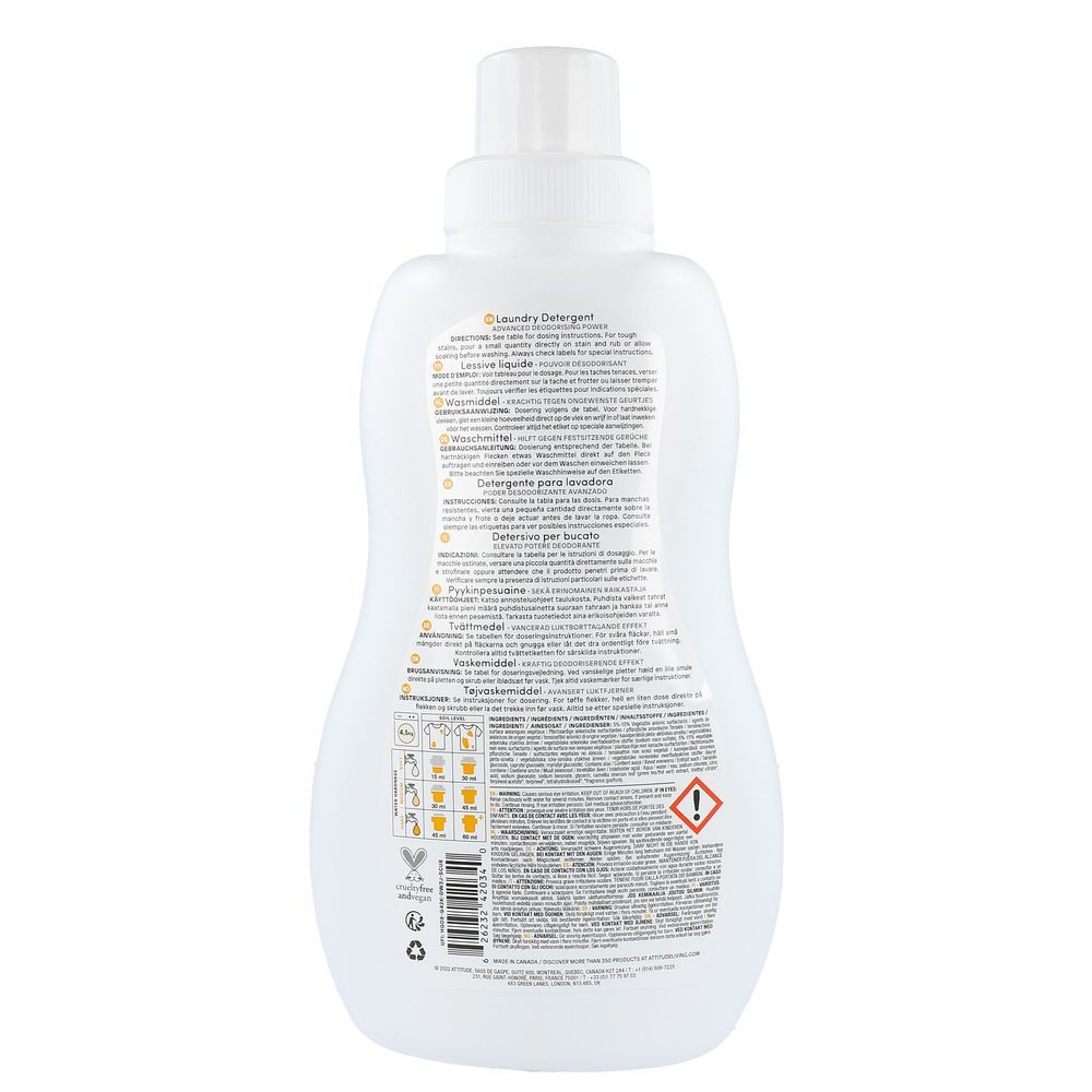 Attitude Nature+ Wasmiddel Citrus Zest 1050 ml