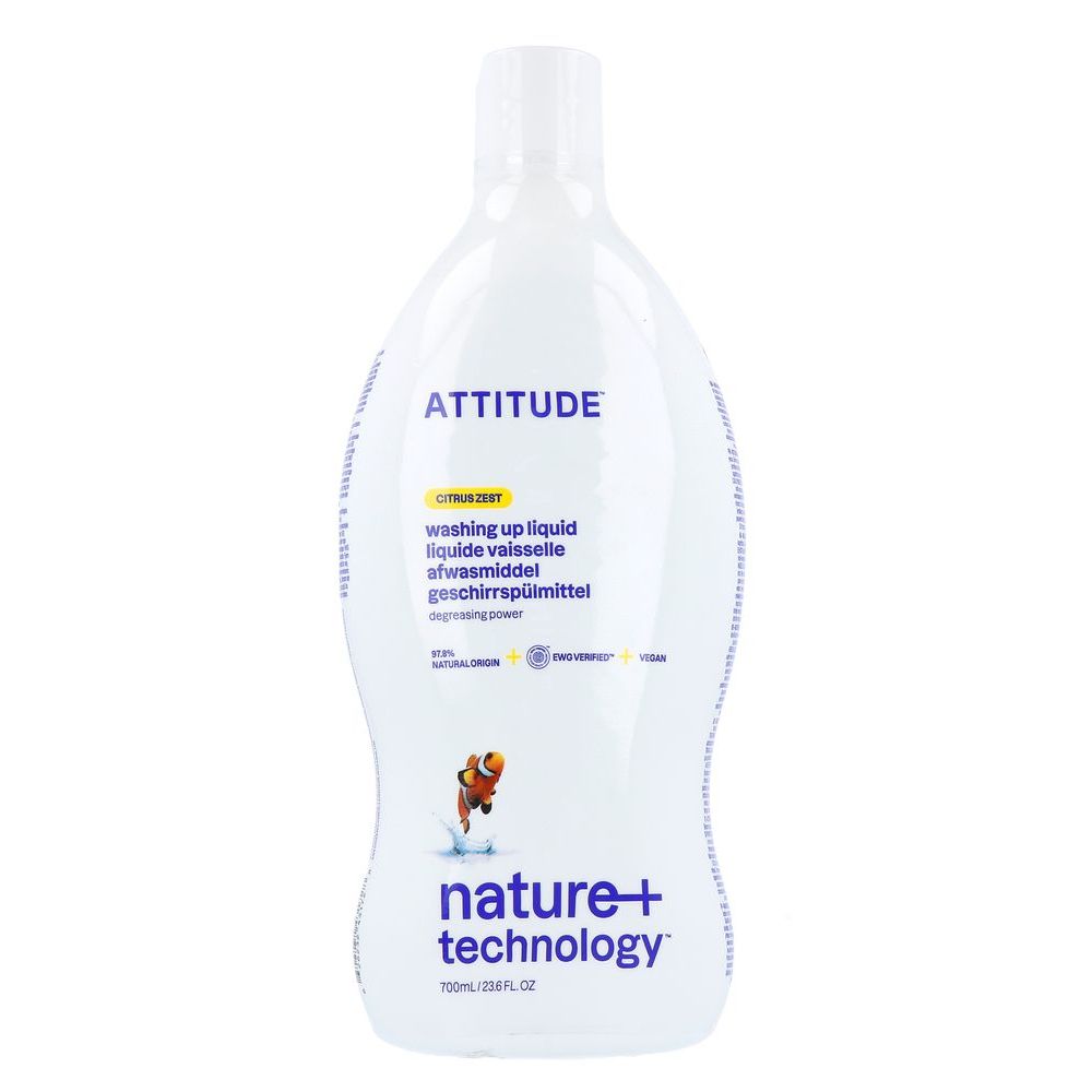 Attitude Nature+ Afwasmiddel Citrus Zest 700 ml