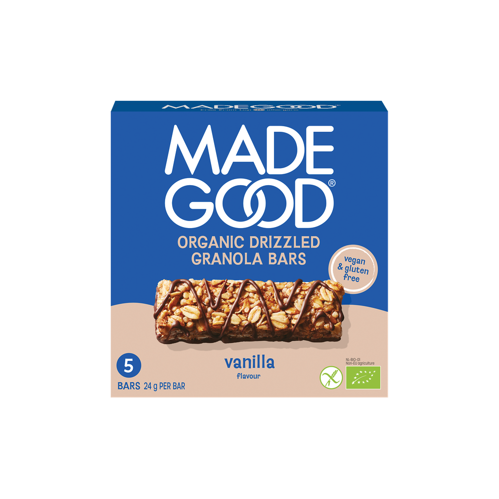 MadeGood Chocolate Drizzled Granola Bars Vanilla Flavor Bio 5 stuks