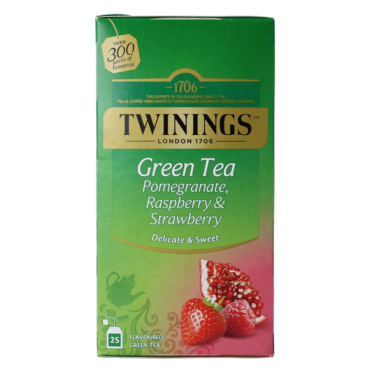 Twinings The vert pomogranate raspberry strawberry 25 stuks