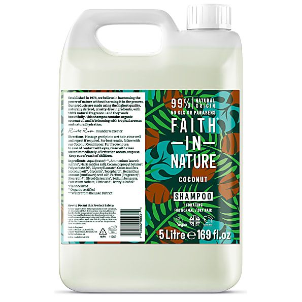 Faith In Nature Shampoo Kokosnoot Navulverpakking 5 lt