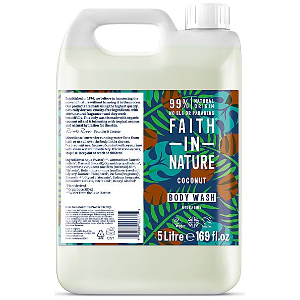Faith In Nature Bodywash Kokosnoot Navulverpakking 5 lt