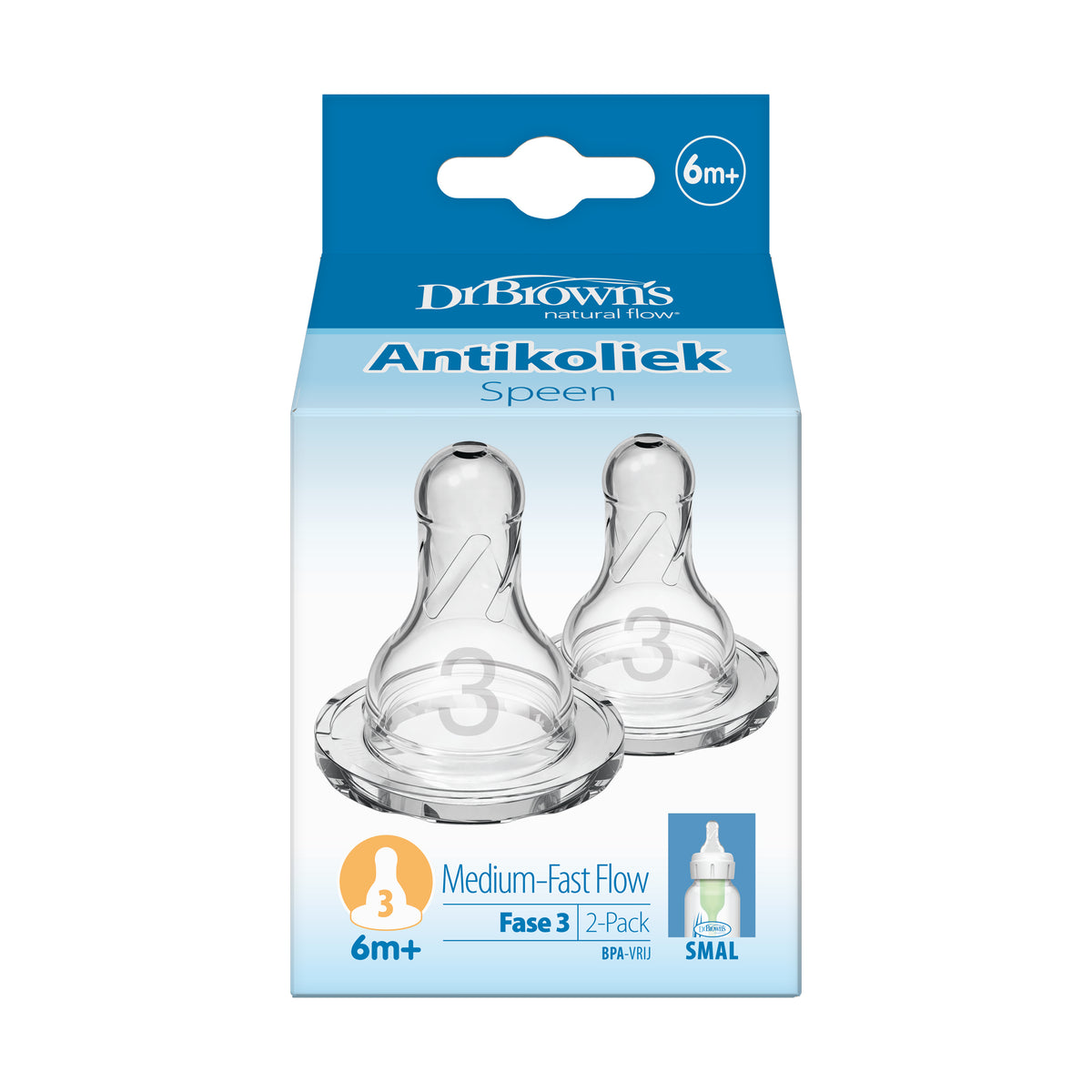 DR Brown's Speen standaard hals fles fase 3 2 stuks