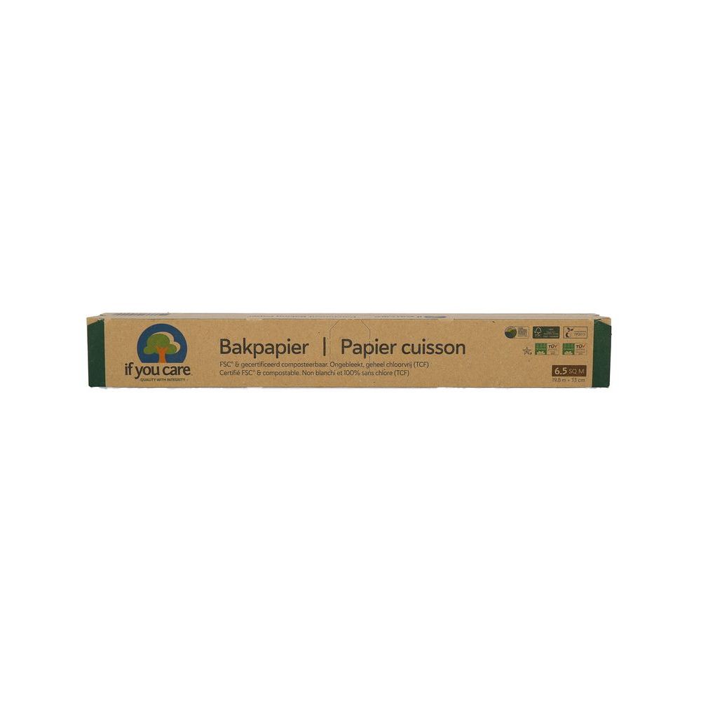 If You Care Bakpapier rol ongebleekt - 19,8 M x 33 cm - FSC 1 st