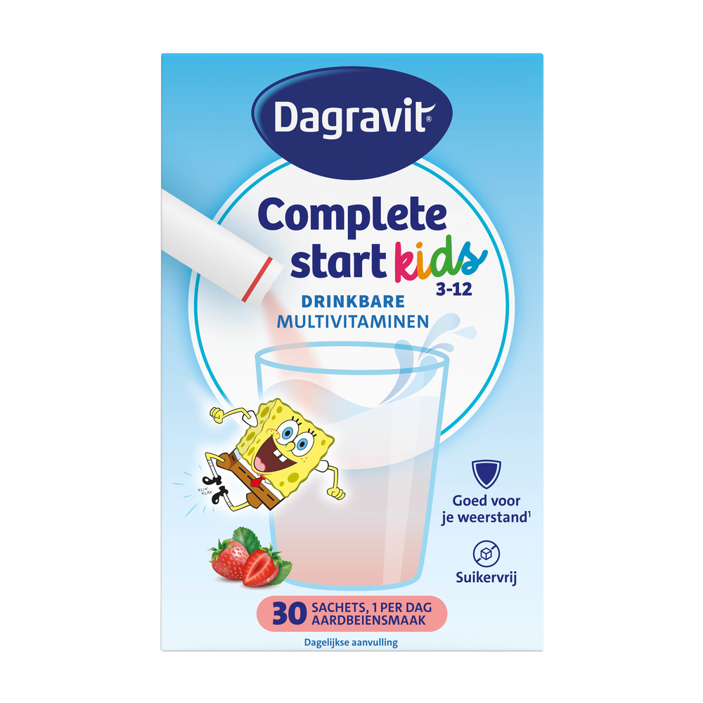 Dagravit Complete Start Drinkbare Multivitaminen Kids Aardbei 30 st