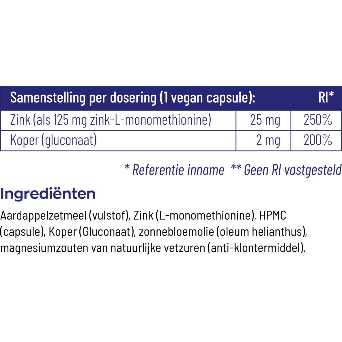 Vitakruid Zink methionine koper 90 vcaps