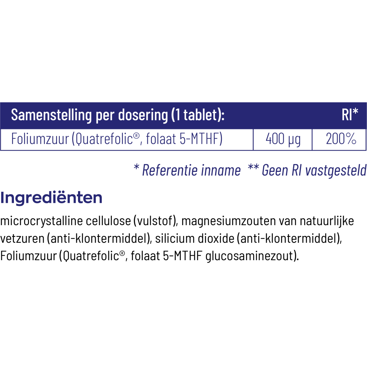 Vitakruid Actief foliumzuur 400 mcg 90 tabletten