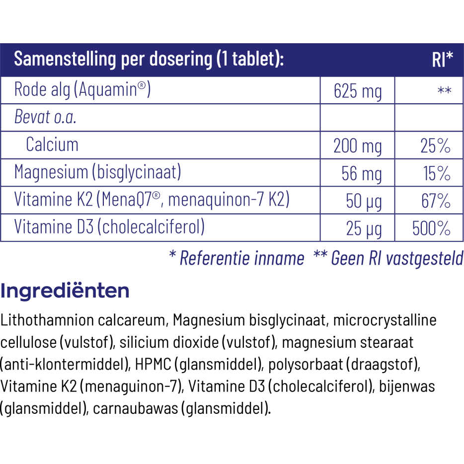 Vitakruid Osta K2 & D3 algae 90 tabletten