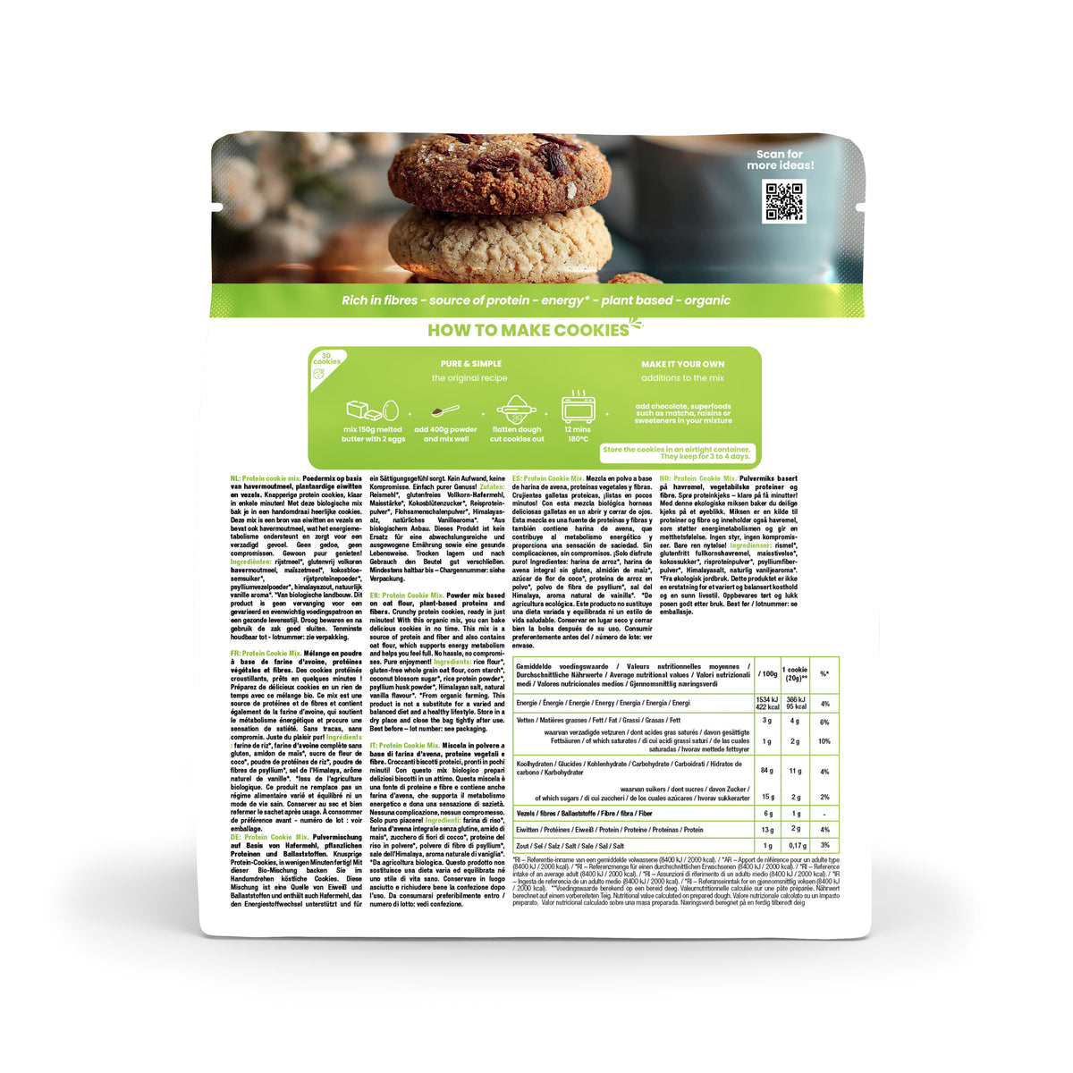 Purasana Glutenvrije protein cookie mix bio 400 gram (2)