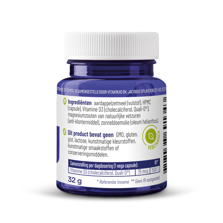 Vitakruid Vitamine D3 75 mcg 60 vcaps