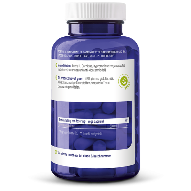 Vitakruid Acetyl-l-carnitine 500 mg 90 vcaps